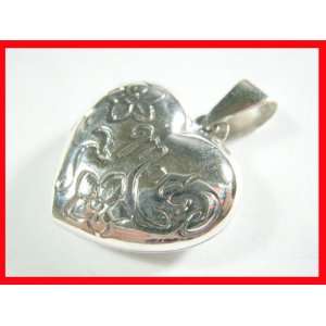   Solid S/Silver Spanish Madre/Mom Heart Pendant #3438 