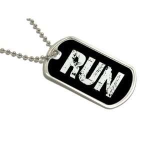  Run   Military Dog Tag Keychain Automotive