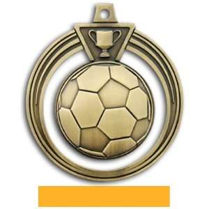   Soccer Medals M 707S GOLD MEDAL/YELLOW RIBBON 2.5