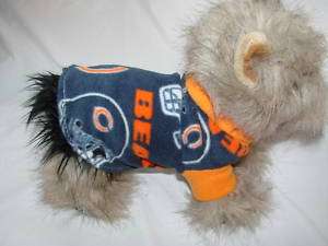 NFL Chicago Bears Fleece Dog Coat XXSmall 2 3lbs.  