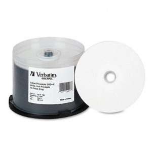  Verbatim Inkjet Printable DVD R Discs 4.7GB 16x Spindle 