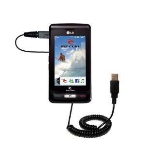  Coiled USB Cable for the LG KP550 Rip Curl with Power Hot 