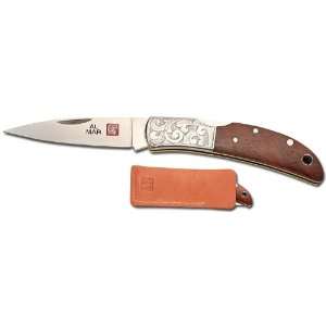Al Mar Hawk With Etched Bolsters Cocobolo Wood Handle 2.5 Blade 