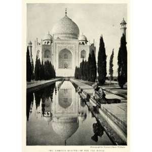  1921 Print Taj Mahal Agra India Ancient Marble Mausoleum 