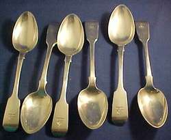   or Dragon Crest English Sterling silver Spoons 1850 by Elizabeth Eaton