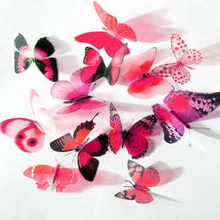 100 Pack of Hot Pink Coloured 3D Artificial Butterflies  