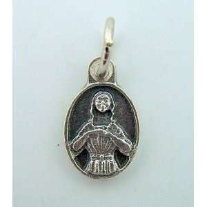  Catholic Petite Medal Silver Gild Saint Agatha Pray for Us: Jewelry