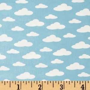  44 Wide Kids! Clouds Blue Fabric By The Yard: Arts 
