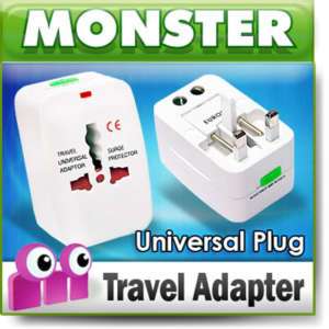 US to EU Europe AC Power Plug Travel Adapter Converter  