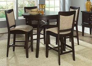 New Ashby Casual Dining Oval Pub Table Set Espresso 5 Piece Barstools 