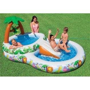 Intex Jungle Play Center Kiddie Pool with Slide at 