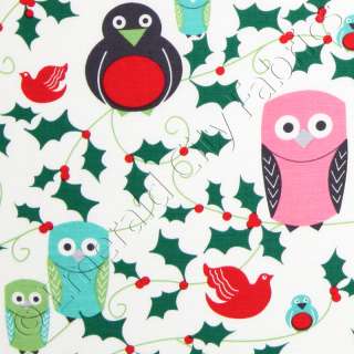   Ho Ho Hoot Christmas Owls Cotton Quilt Quilting Fabric Yardage  