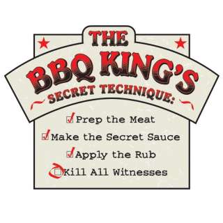 BBQ Apron BBQ King Recipe Prep Secret Rub Witness New  