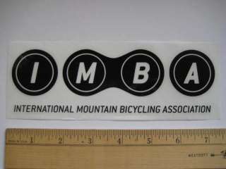 IMBA BLACK MTB Mountain Bike Race Bicycle DECAL STICKER  