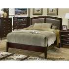 Alpine Furniture Queen Size Panel Bed with Gray Upholstered Headboard 