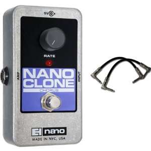com Electro Harmonix Nano Clone Analog Chorus Bundle w/2 FREE Cables 