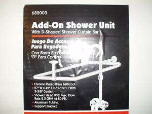 Chrome Clawfoot Tub Shower Faucet W/Curtain Rod  