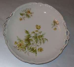 Antique Porcelain CT German Plate Handle Floral Platter  