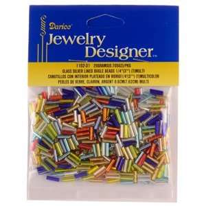  1/4 In. Silver Lined Glass Bugle Beads, Multi Mix: Arts 