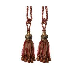  Pair of Gold and Red Wine Jasmine Tassels: Home 