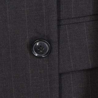 54L Portly Austin Reed Charcoal Pinstripe Two Button Executive Wool 