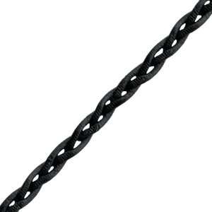   Ribbon 11505 BK 3/4 Inch Braided Leather Cords on Apron, 5 Yard, Black