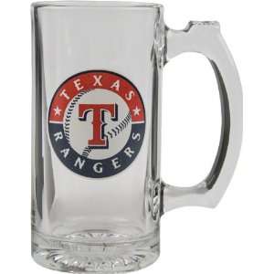  Texas Rangers Beer Mug 3D Logo Glass Tankard Sports 