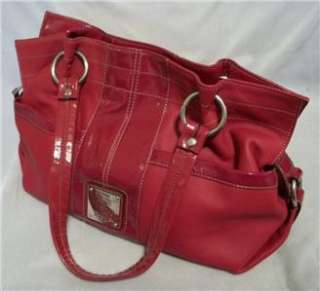 TIGNANELLO Red Leather Satchel Handbag Tote Bag  