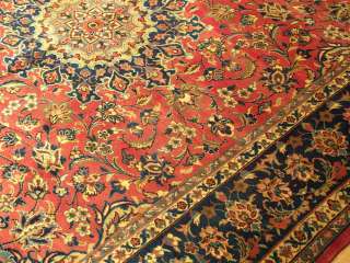 x10 Handmade Carpet Antique 1940s Persian Isfahan Fine Knots Wool Rug 