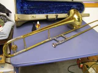 Vintage Elkhart Low Pitch Trombone Built By Buescher with case  