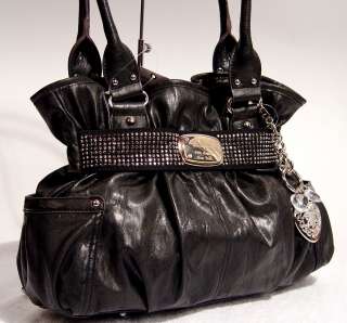 NWT Kathy Van Zeeland Heart You ll Black Belt Shopper Tote Handbag Bag 
