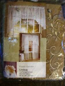 Lichtenberg Lindsay Window Insert Valance Gold NEW  