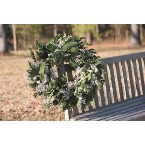  Boxwood & Larkspur Wreath. 21 Inches