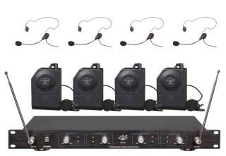 FOUR CH VHF Wireless Headset/Lapel Microphone System UGX9B (Black 