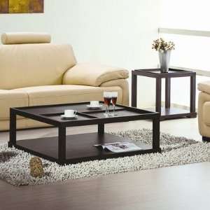  Parson Coffee Table Set with Removable Tray in Wenge 