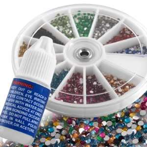  Nail Art Tips Glitter Glitters Decoration+Wheel 2400p 