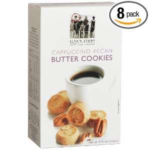 Elsas Story Cappuccino Pecan Butter Cookies, 4.76 Ounce Boxes (Pack 