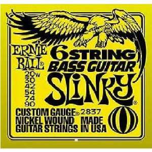 Ernie Ball 2837 6 string Slinky Bass Guitar w/ small ball 