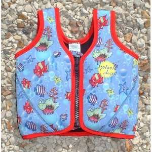   adjustable buoyancy, Fish Print with Red binding, 3 to 6 years Baby