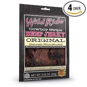 Wild Ride Cowboy Strips Original Beef Jerky, 3.25 Ounce (Pack of 4 