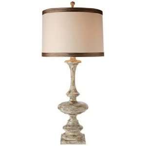 Aged Champagne Wood Finish Table Lamp