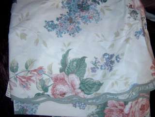 Barbara deWolfe NY New Green Pink Floral Queen Coverlet  