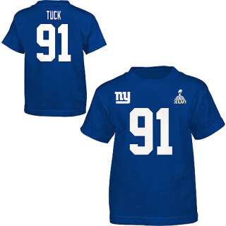 Reebok New York Giants Justin Tuck Super Bowl XLVI Youth Name & Number 