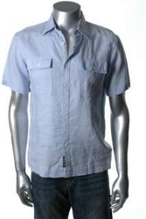Michael Kors NEW Mens Button Down Shirt Blue Linen M  