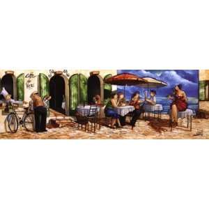 Monday Morning at Cafe da Vinci   Poster by Ronald West (13.5x36 