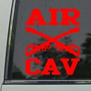  AIR CAV Army Cavalry Sabers Red Decal Window Red Sticker 