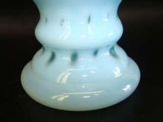 FENTON OPALINE COIN DOT SPOT GLASS PITCHER WITH HANDLE  