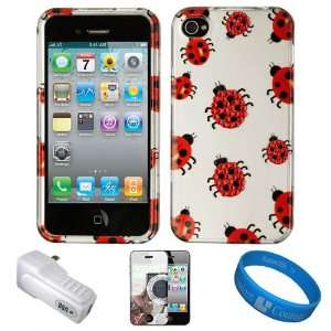 : Ladybug Crystal Hard Case Cover with Rhinestone Adornment for Apple 