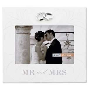 Lawrence Frames 6 by 4 Inch Ivory Wood Mr and Mrs Wedding Picture 