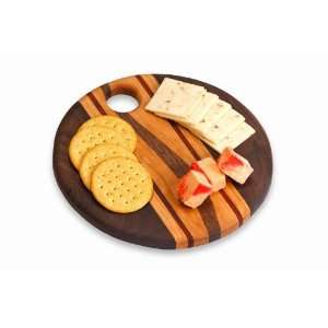  Hand Crafted Multi Tone Wood Grain Circular Cheese Board 9 